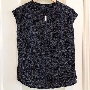 Black-and-white polka dot J. Crew blouse, size 2